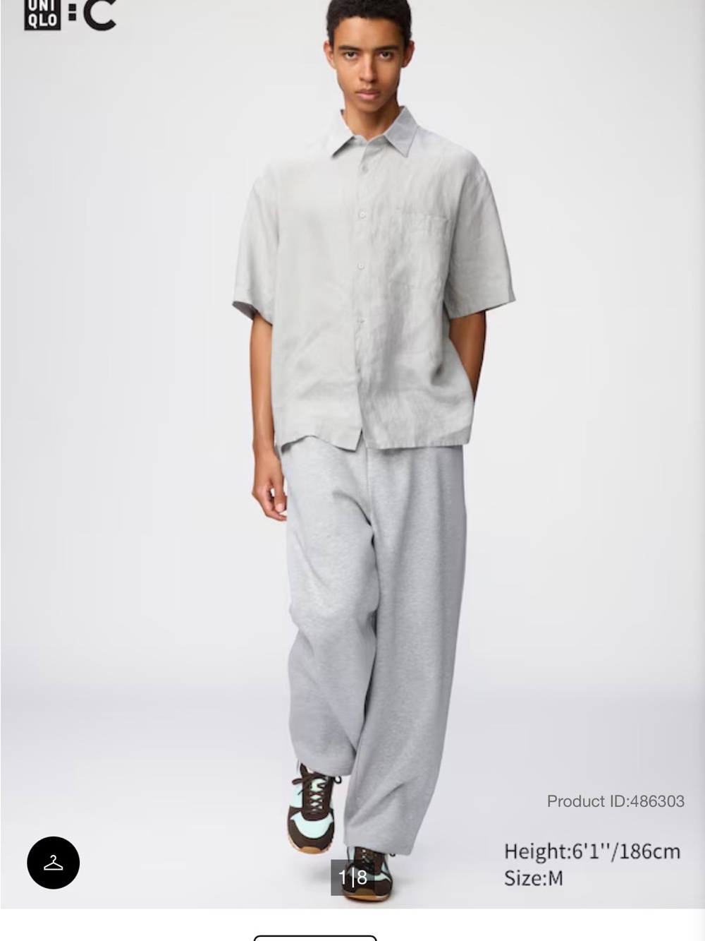 Uniqlo C grey sweatpants baggy wide leg